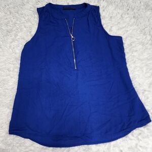 Apt. 9 Blue Sleeveless Tank Top with Silver Accents